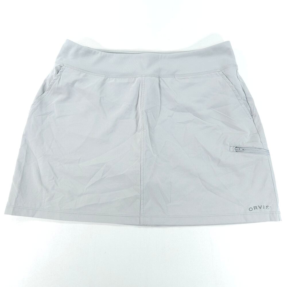 Orvis Jackson Quick-Dry Skort Womens L Gray UPF 50 Ripstop Golf Hiking Fishing